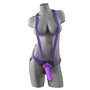 Dillio Strap On Suspender Harness With Silicone 7 Inch Purple Do - Eroticon Ltd