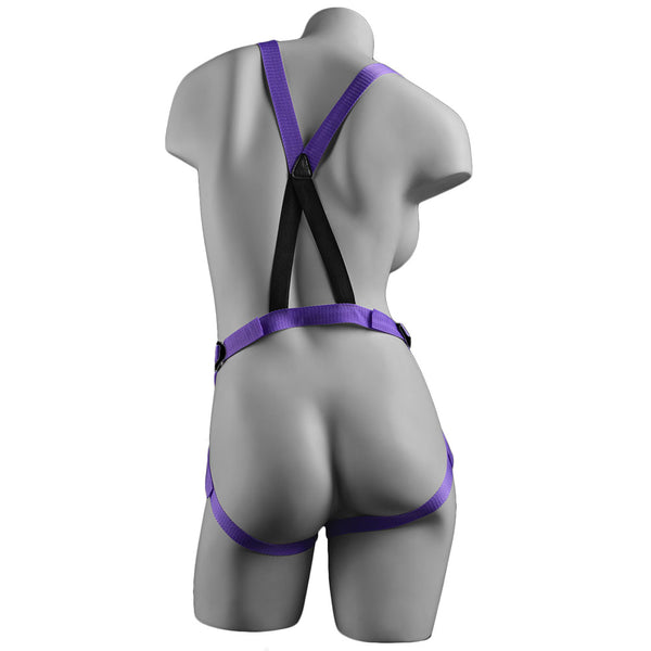 Dillio Strap On Suspender Harness With Silicone 7 Inch Purple Do - Eroticon Ltd
