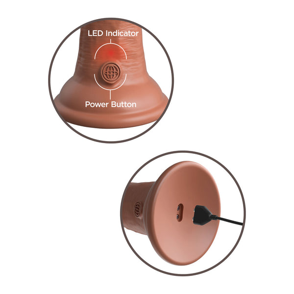 King Cock Elite 6 Inch Dual Density Vibrating Cock Flesh Brown - Eroticon Ltd