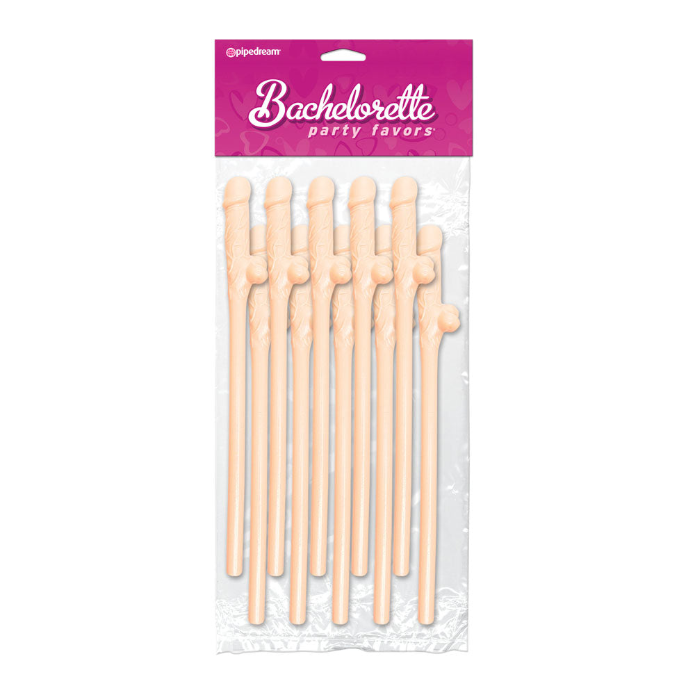 Bachelorette Party Favors 10 Pecker Straws Flesh - Eroticon Ltd
