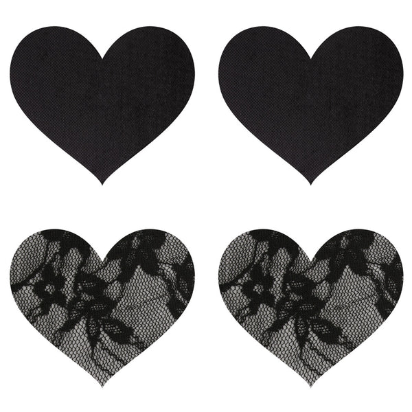 Peekaboo Pasties Satin and Lace Hearts - Eroticon Ltd