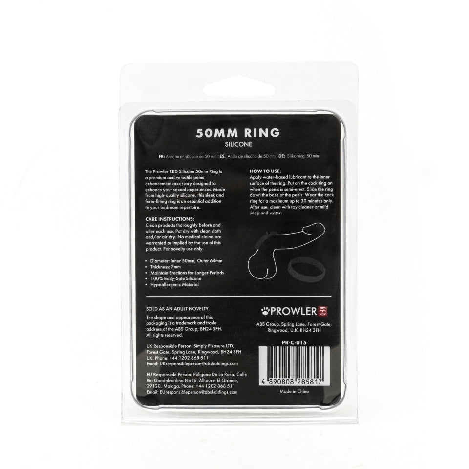 Prowler Red Silicone 50mm Ring - Eroticon Ltd