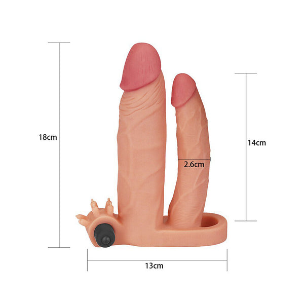 Lovetoy 1 Inch Vibrating Double Pleasure Extender - Eroticon Ltd