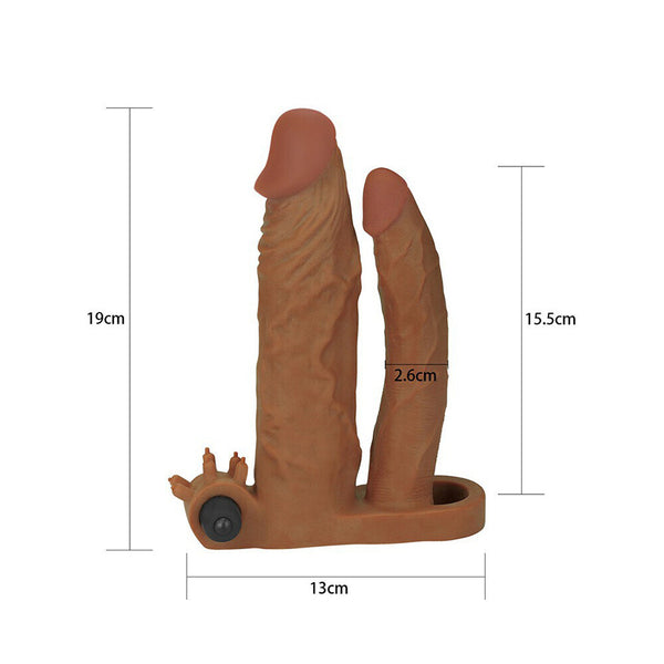 Lovetoy 2 Inch Vibrating Double Pleasure Extender - Eroticon Ltd