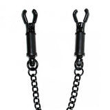 Black Metal Adjustable Nipple Clamps With Chain - Eroticon Ltd