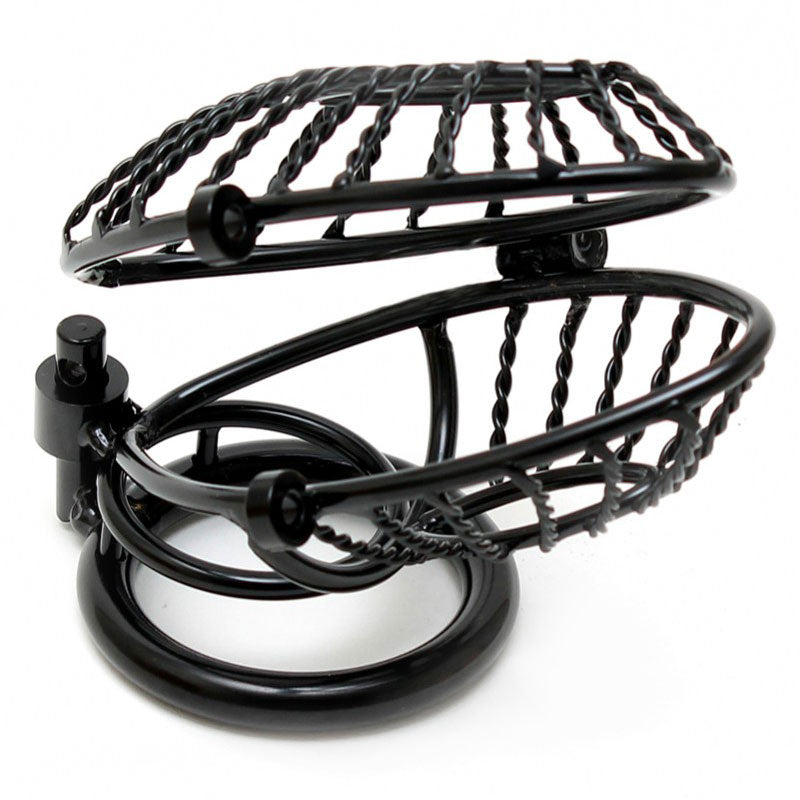 Opening Metal Male Chastity Device With 2 Padlocks - Eroticon Ltd