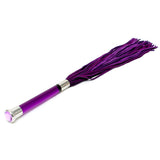 Purple Suede Flogger With Glass Handle And Crystal - Eroticon Ltd