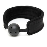 Black Padded Mouth Gag With Breathable Ball - Eroticon Ltd