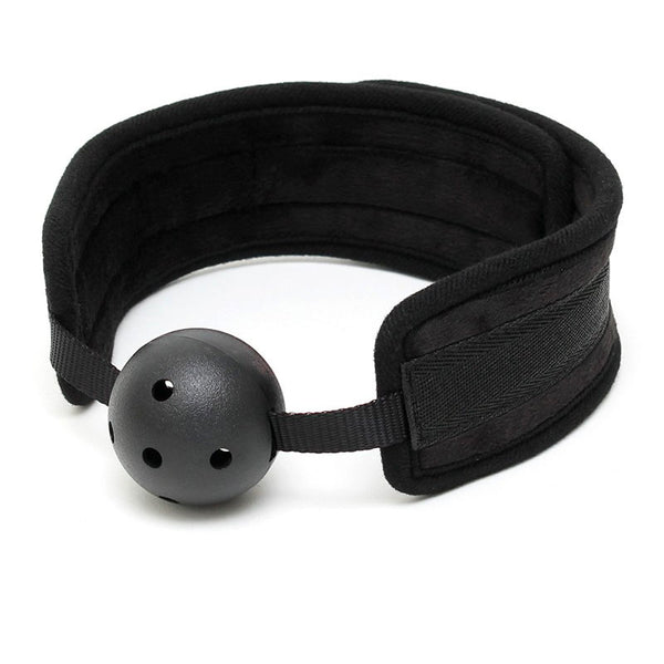 Black Padded Mouth Gag With Breathable Ball - Eroticon Ltd