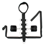 Black Padded Collar With Restraint Line And Cuffs - Eroticon Ltd