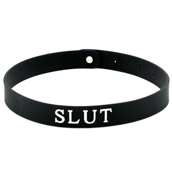 Black Silicone Slut Collar - Eroticon Ltd