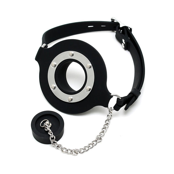 Mouth Gag With Opening And Stopper - Eroticon Ltd