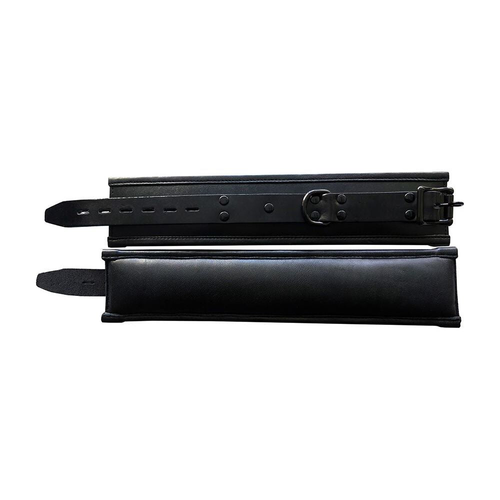 Rouge Padded Leather Ankle Cuffs Black - Eroticon Ltd