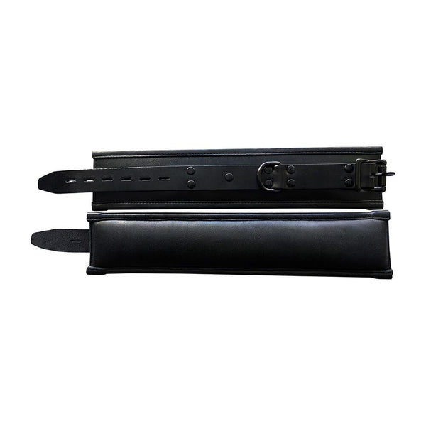 Rouge Padded Leather Ankle Cuffs Black - Eroticon Ltd