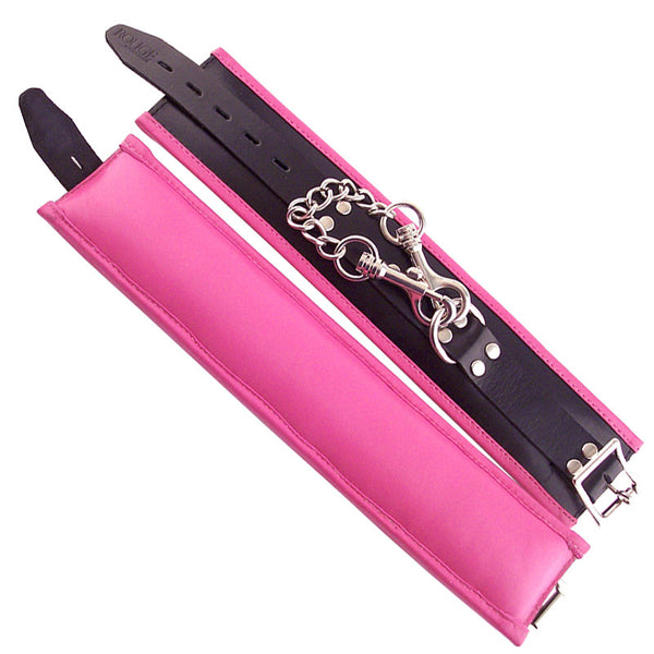 Rouge Garments Wrist Cuffs Padded Pink Trimmed - Eroticon Ltd