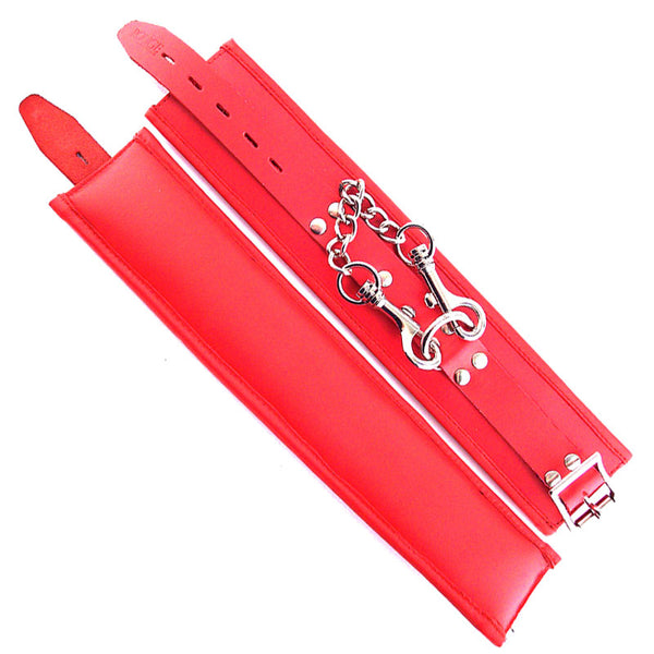 Rouge Garments Wrist Cuffs Padded Red - Eroticon Ltd
