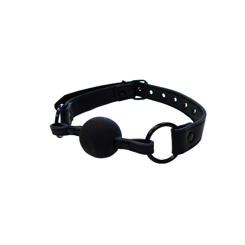 Rouge Garments Plain Black Collar and Gag - Eroticon Ltd