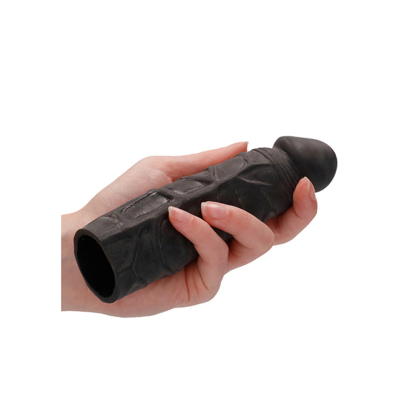 RealRock 7 Inch Penis Sleeve Black - Eroticon Ltd