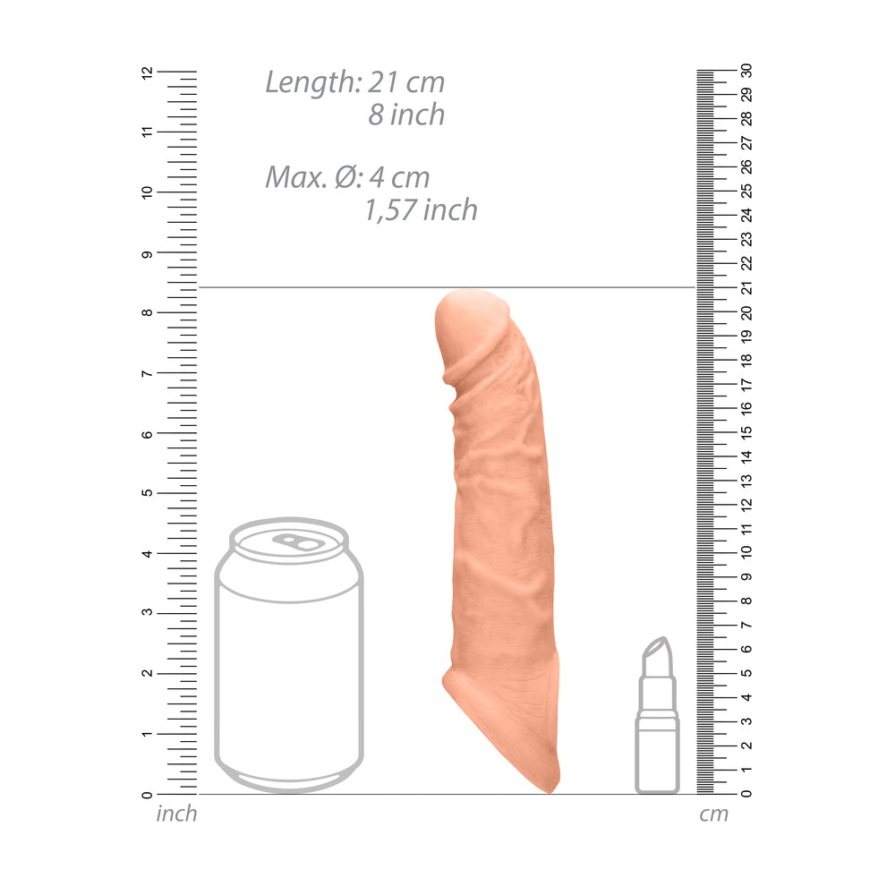 RealRock 8 Inch Penis Sleeve Flesh Pink - Eroticon Ltd