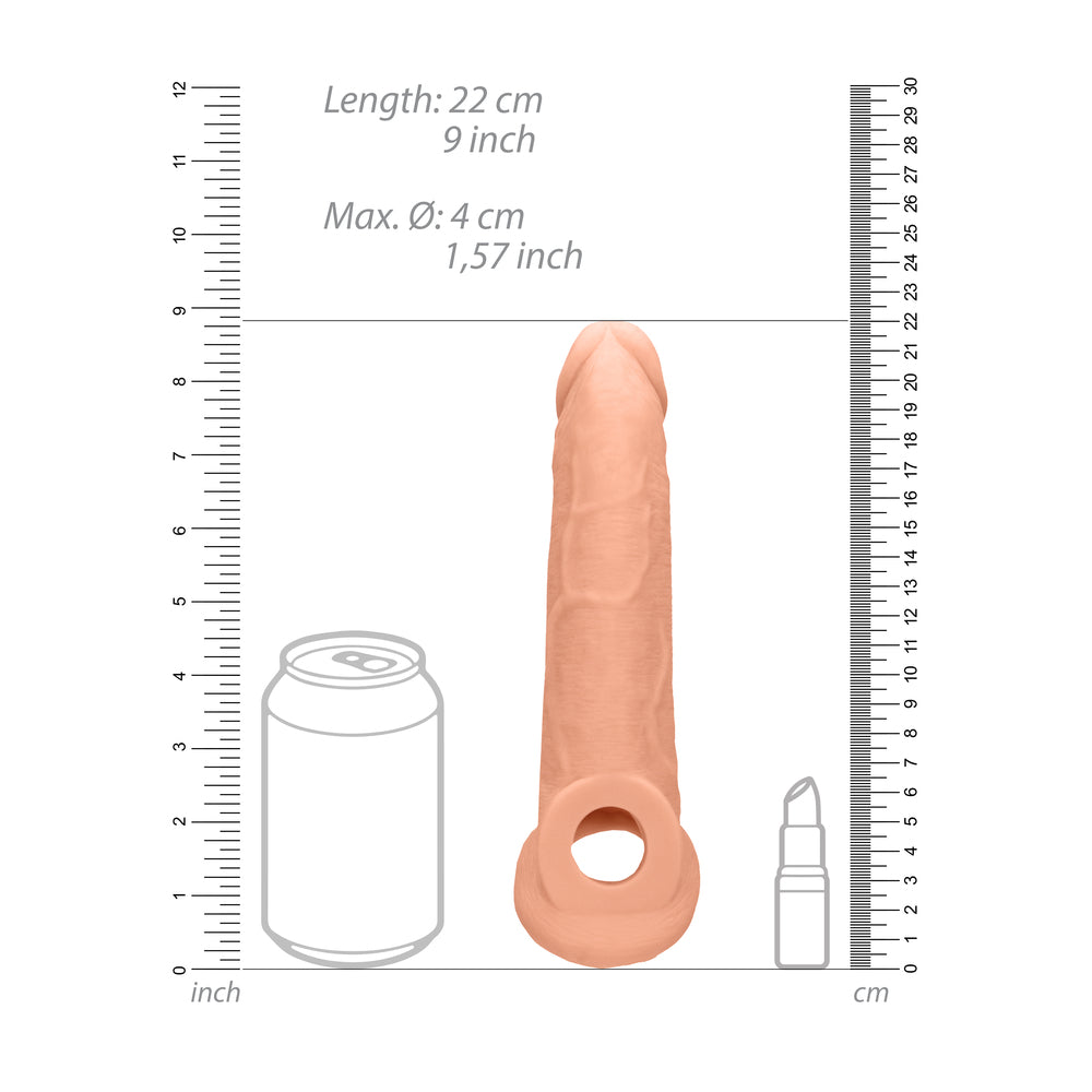 RealRock 9 Inch Penis Sleeve Flesh Pink - Eroticon Ltd