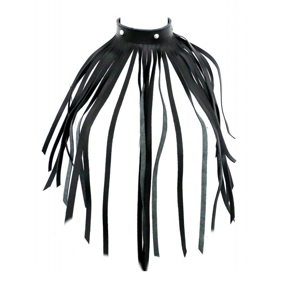 Leather Fringe Necklace Collar - Eroticon Ltd
