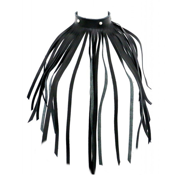 Leather Fringe Necklace Collar - Eroticon Ltd