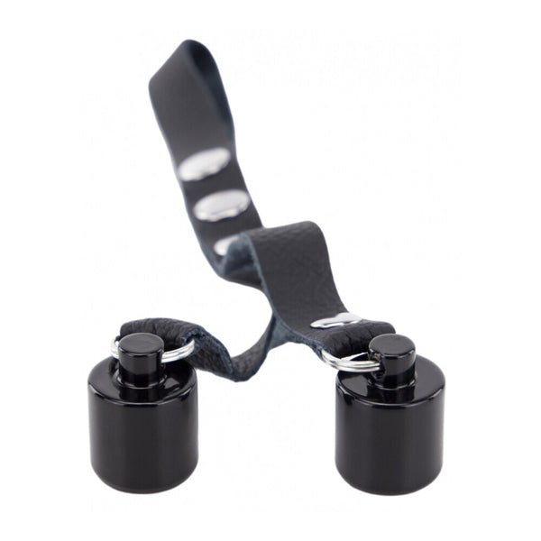 The Red Leather Ball Stretcher With Weights 2 X 50g - Eroticon Ltd