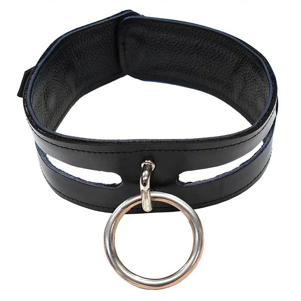 Rouge Garments Leather Fashion Bondage Collar Black - Eroticon Ltd