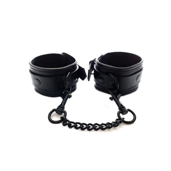 Rouge Garments Plain Black Wrist Cuffs - Eroticon Ltd