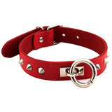 Rouge Garments Red Studded ORing Studded Collar - Eroticon Ltd