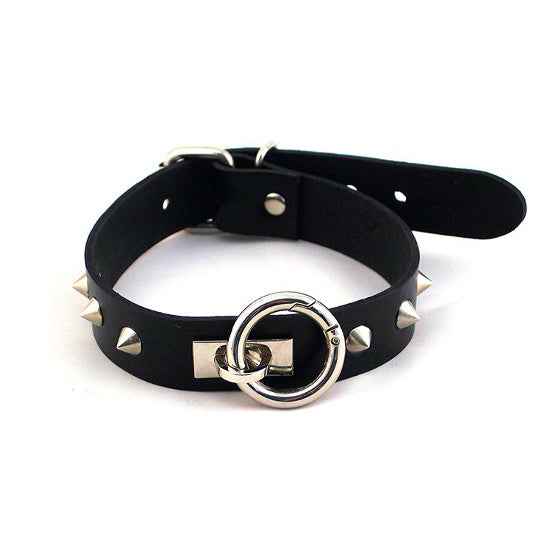 Rouge Garments ORing Thin Studded Collar Black - Eroticon Ltd