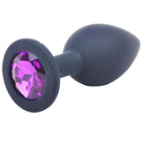 Small Black Jewelled Silicone Butt Plug - Eroticon Ltd