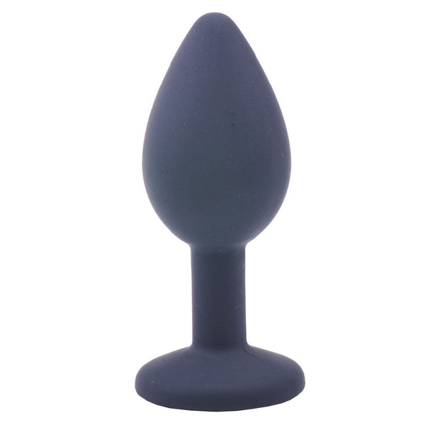 Small Black Jewelled Silicone Butt Plug - Eroticon Ltd