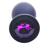 Medium Black Jewelled Silicone Butt Plug - Eroticon Ltd