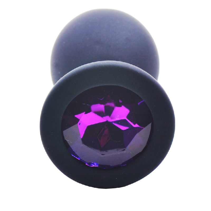 Small Black Jewelled Silicone Butt Plug - Eroticon Ltd