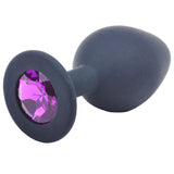Medium Black Jewelled Silicone Butt Plug - Eroticon Ltd