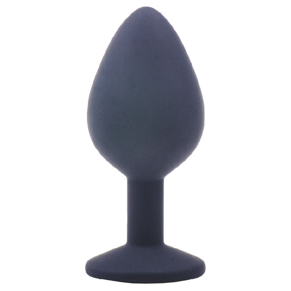 Medium Black Jewelled Silicone Butt Plug - Eroticon Ltd