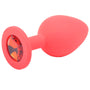 Medium Red Jewelled Silicone Butt Plug - Eroticon Ltd
