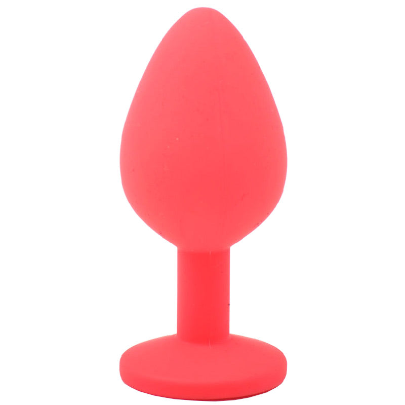 Medium Red Jewelled Silicone Butt Plug - Eroticon Ltd