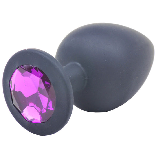 Large Black Jewelled Silicone Butt Plug - Eroticon Ltd