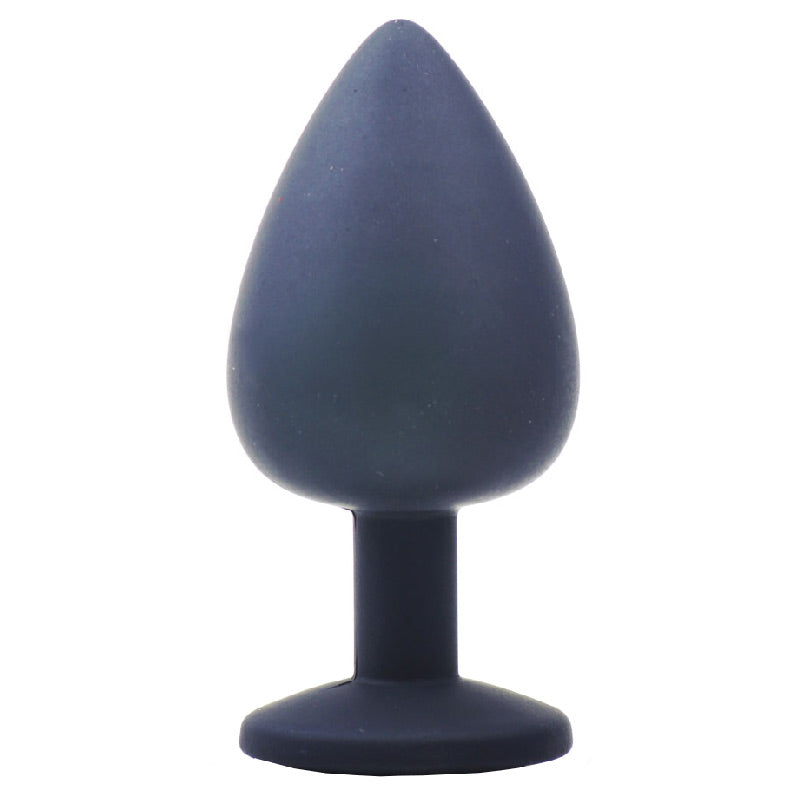 Large Black Jewelled Silicone Butt Plug - Eroticon Ltd