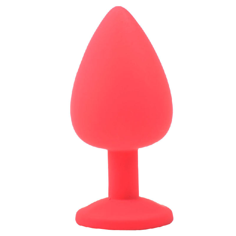 Large Red Jewelled Silicone Butt Plug - Eroticon Ltd