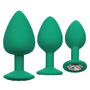 Cheeky Gems Butt Plugs 3 Piece Set Green - Eroticon Ltd