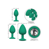 Cheeky Gems Butt Plugs 3 Piece Set Green - Eroticon Ltd