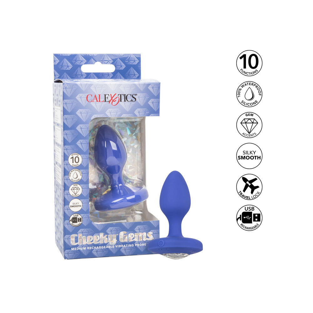 Cheeky Gems Medium Rechargeable Vibrating Butt Plug - Eroticon Ltd