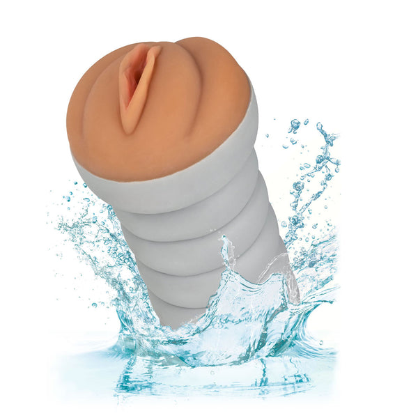 Gripper Ribbed Tight Pussy Brown Masturbator - Eroticon Ltd