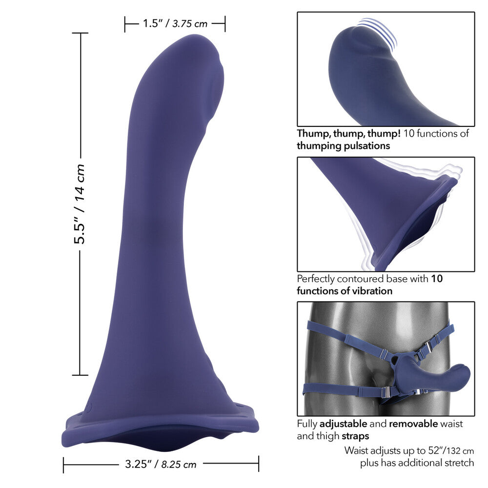 Her Royal Harness Me2 Thumper Strap On With Rechargeable Vibe - Eroticon Ltd