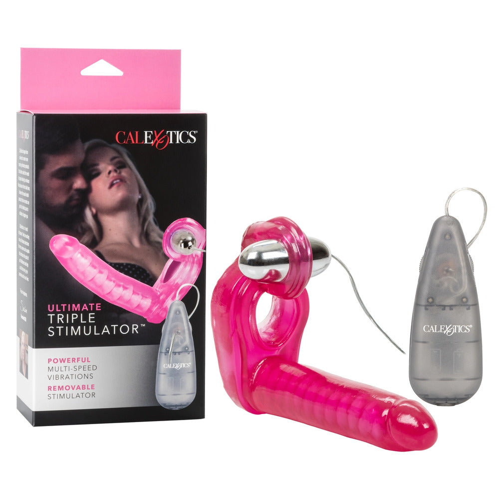 Ultimate Triple Stimulator Vibrating Cock Ring With Dong - Eroticon Ltd