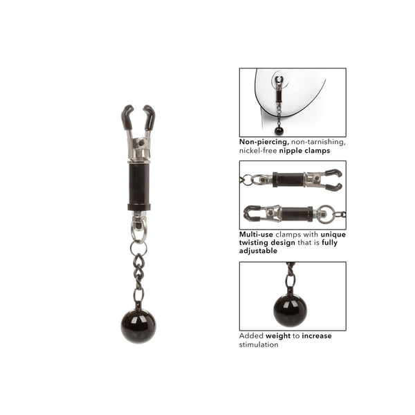 Nipple Grips Weighted Twist Nipple Clamps - Eroticon Ltd