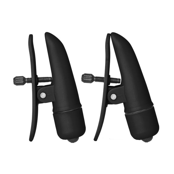 Nipplettes Vibrating Black Nipple Clamps - Eroticon Ltd